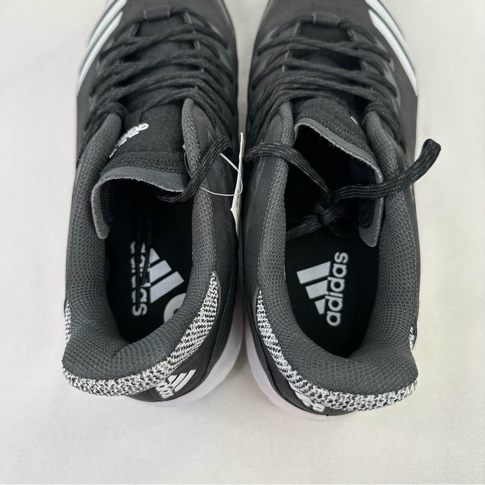 Adidas Men's Icon Bounce Baseball Cleats Black White 13 - Picture 6 of 9